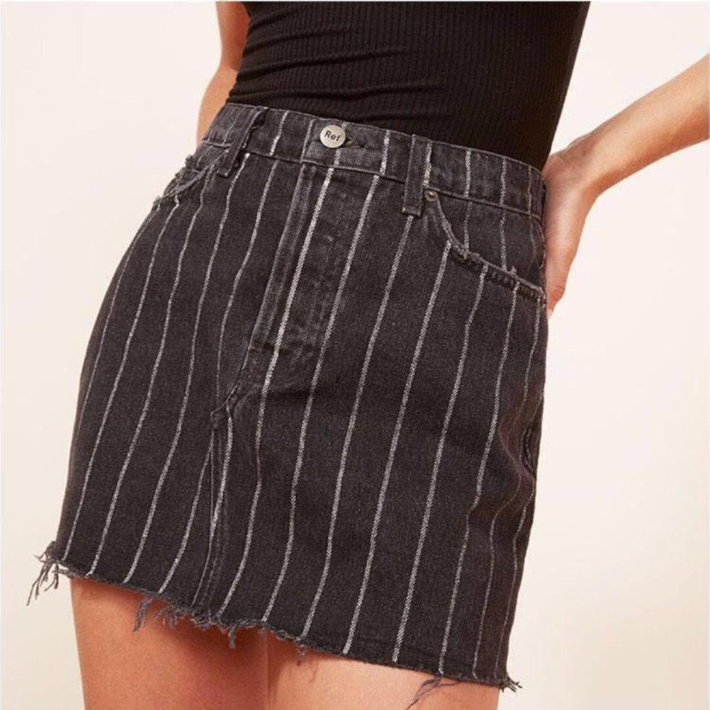 Reformation Retooled Denim Skirt